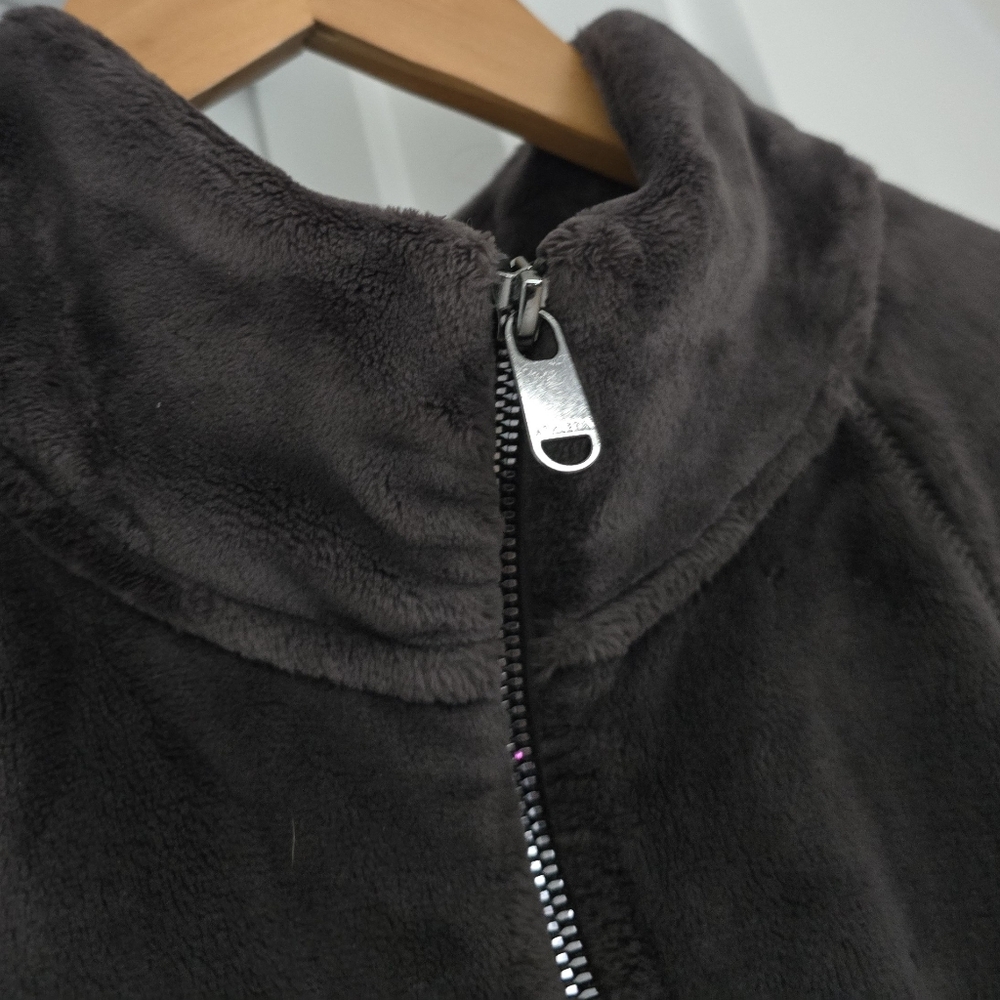 Athleta Cloud Fleece Velour Jacket in Shale Chocolate Brown - Picture 7 of 13